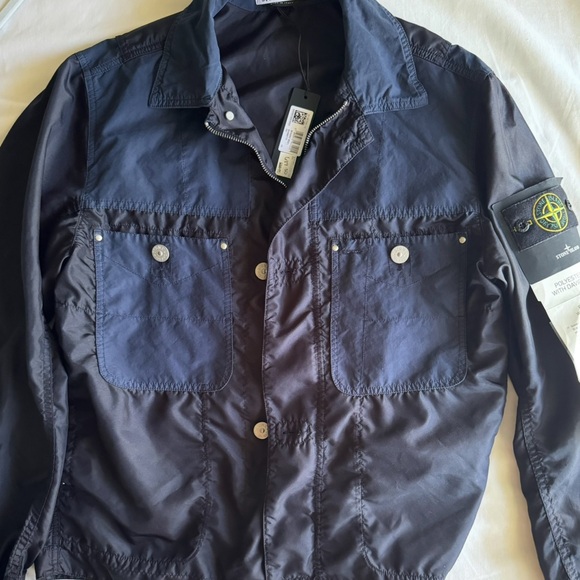 Stone Island Blue/Black TELA Technology Lightweight Jacket size M AuthenticNWT